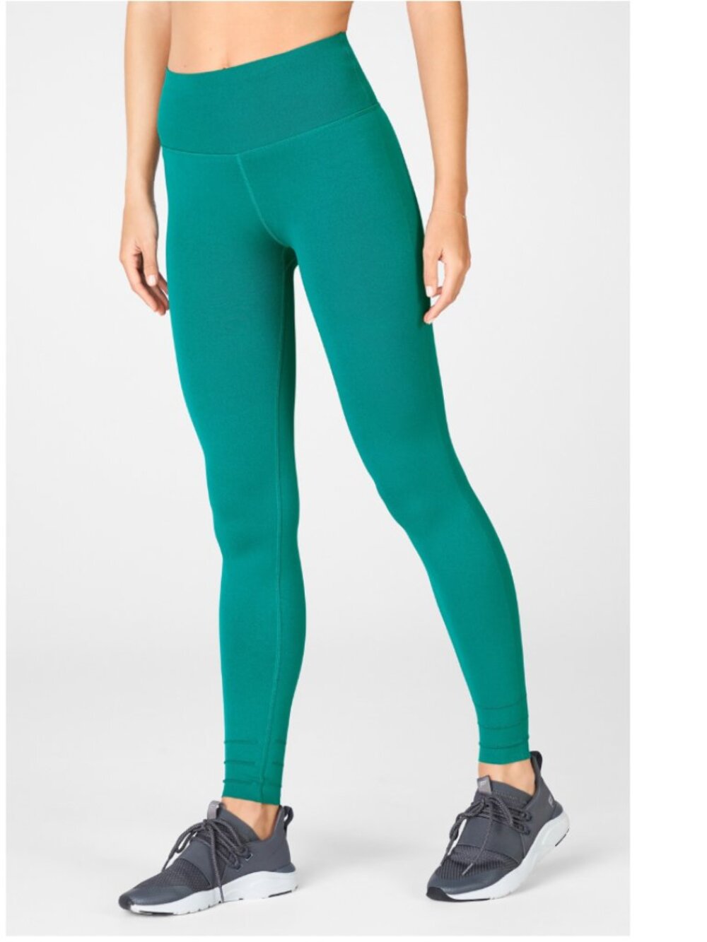 Fabletics SculptKnit High-Waisted Custom Length Legging in Dark Jade - Size L